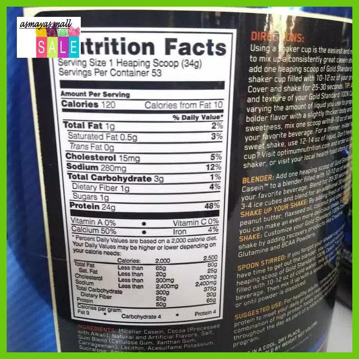 Jual Sentif- On Casein 4 Lbs 4Lbs 4 Lb 4Lb Optimum Nutrition Whey ...