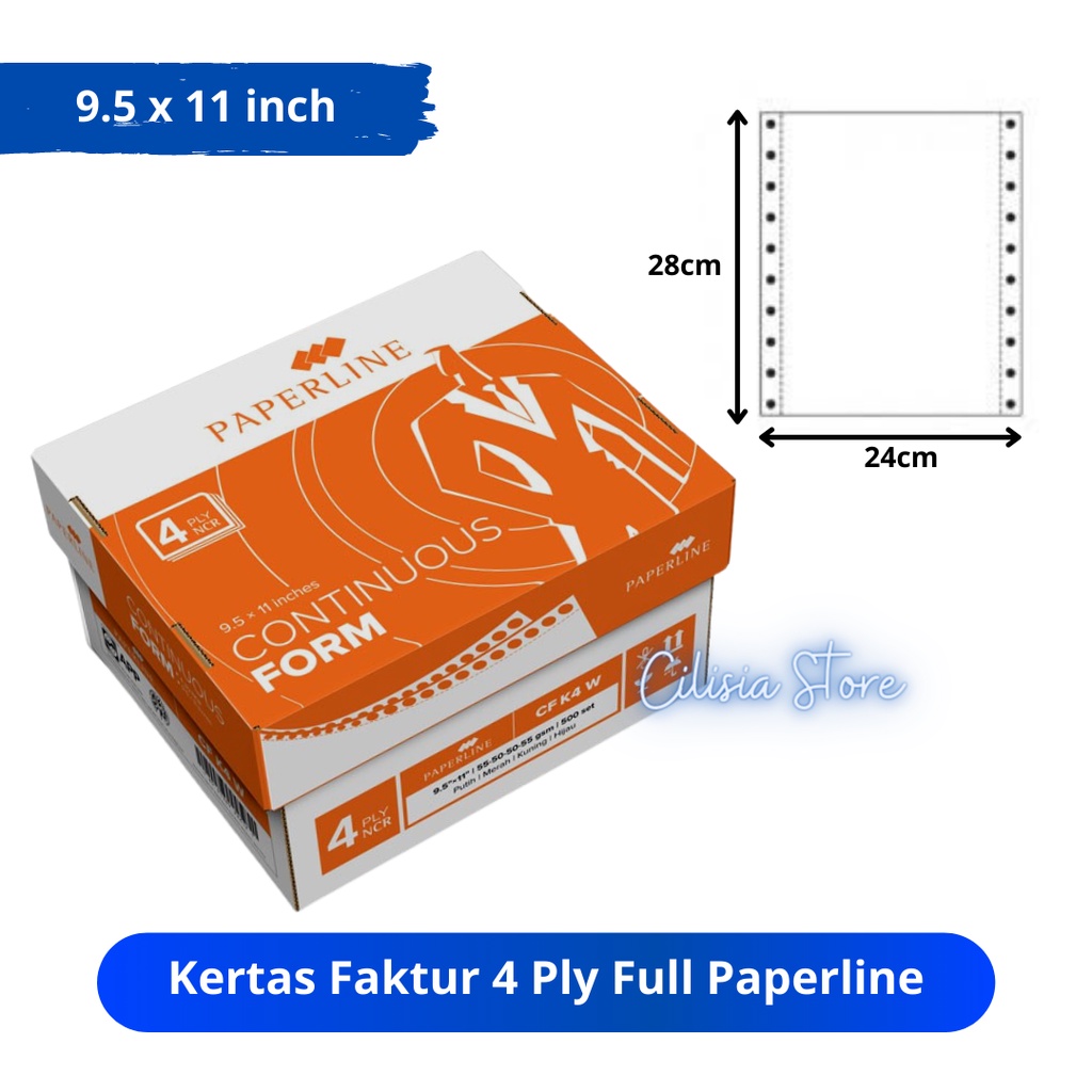 Jual Kertas Faktur 4 Ply Full Continous Form Paperline 9.5 x 11 inch ...