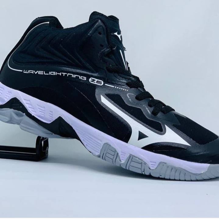 Sepatu Voli Mizuno Wave Lightning Z6 Mid WLZ6 WLZ 6 Original Free Box hitam stabilo old skool