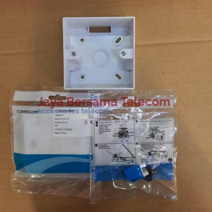 Jual Hadir Modular Data Cat.6 Amp Commscope Komplit Faceplate+Modular