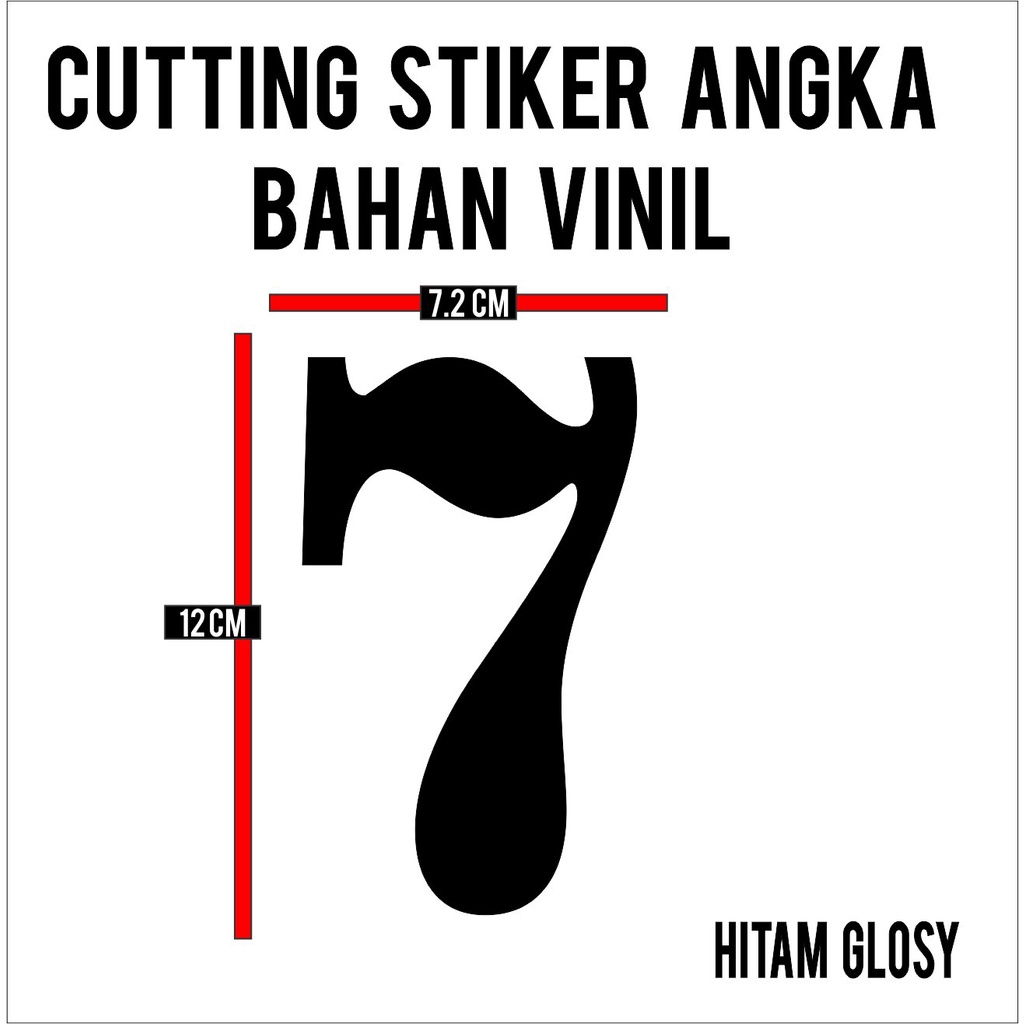 Jual stiker cutting angka 12cm vinil - hitam | Shopee Indonesia