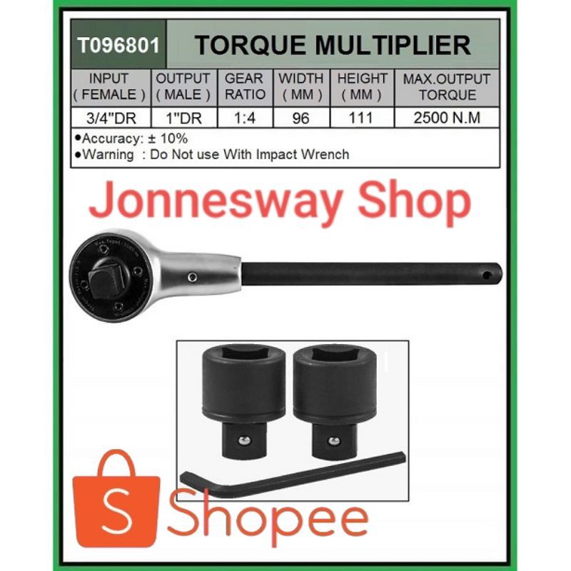 Jual JONNESWAY TORQUE MULTIPLIER JONESWAY TORQUE ( T096801 ) | Shopee ...