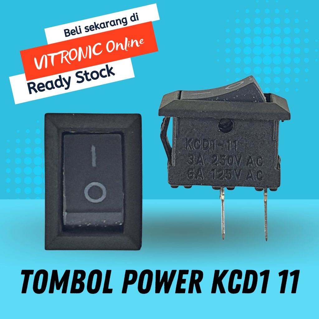 Jual Saklar Mini 2 pin On Off Tombol Rocker KCD1 11 Power Switch 2pin ...