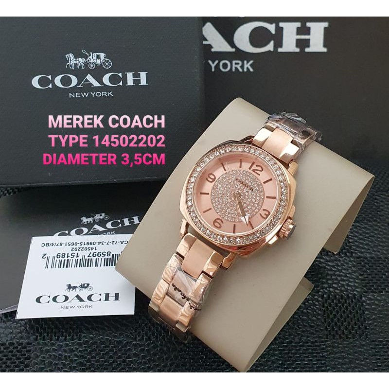 Jam Tangan Coach 14502202 S.Steel Rose Fullset 35mm