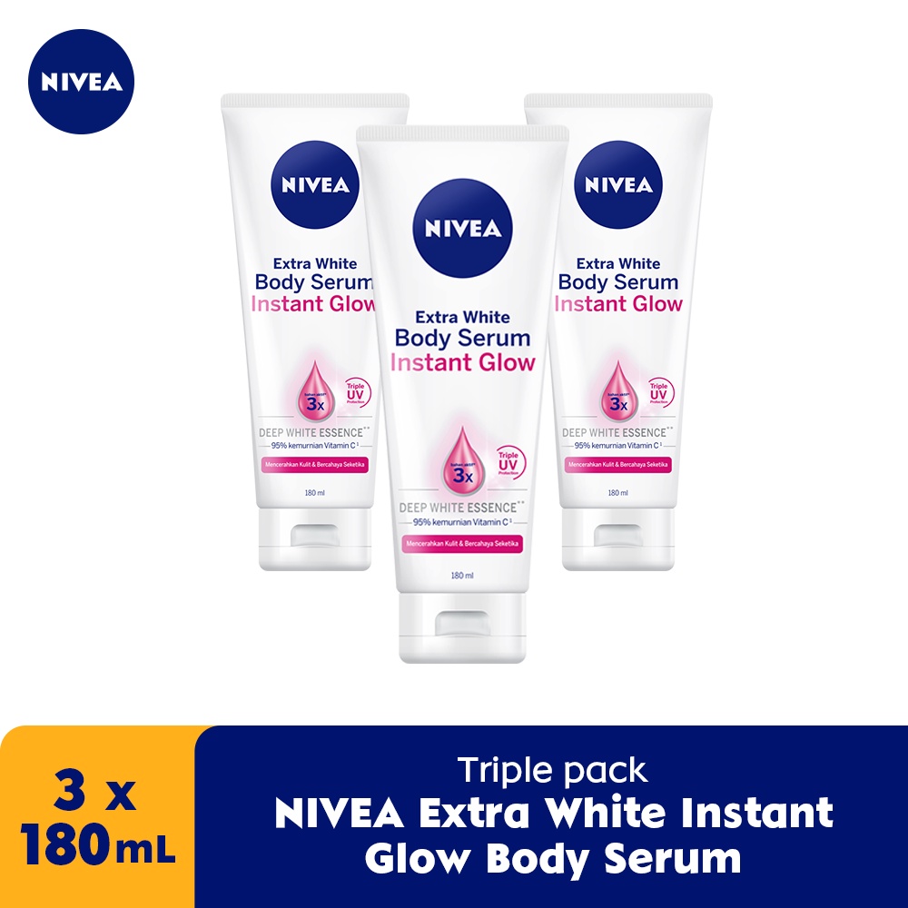 Jual Nivea Extra White Instant Glow Body Serum 180ml Triplepack