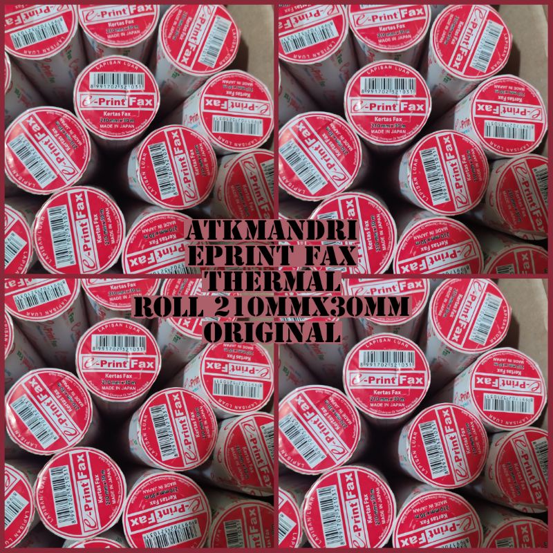 Jual KERTAS E-PRINT FAX THERMAL ROLL 210MMX30MM ORIGINAL | Shopee Indonesia