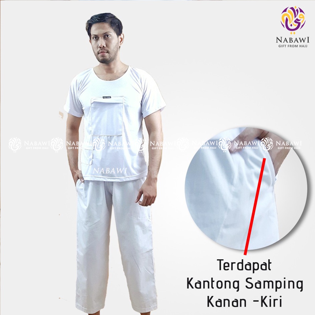 Jual Celana Ihram Ihrom Pria Celana Panjang Putih Polos Bahan Katun