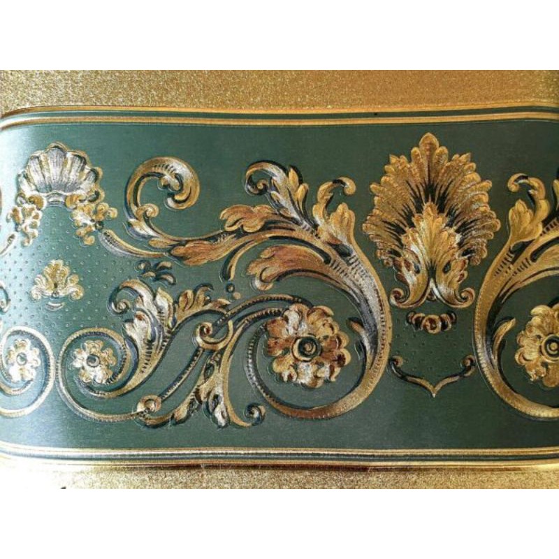 Jual Wallpaper Border Vinyl List dinding Premium Timbul Hijau Batik