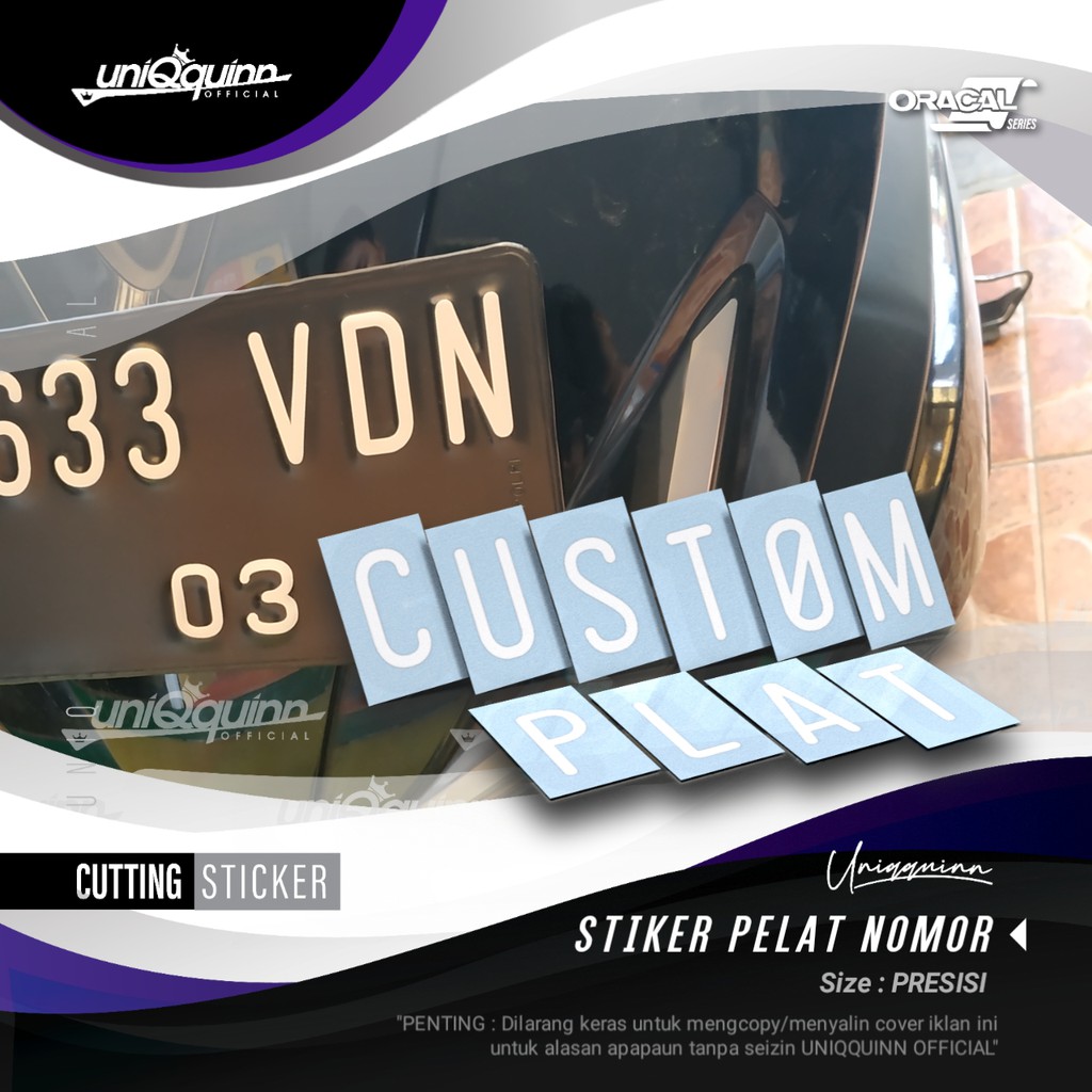 Jual UQ Cutting Sticker Nomor Plat Motor | Shopee Indonesia
