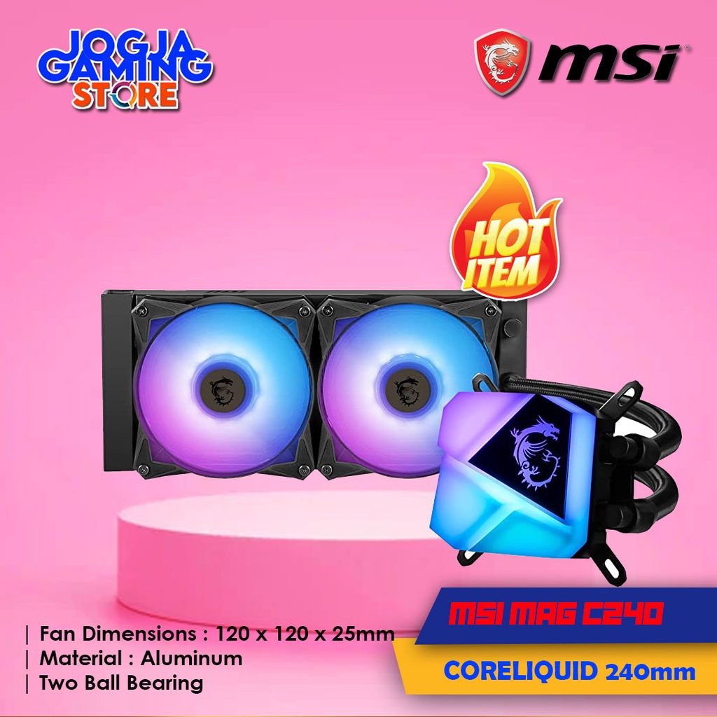 Jual MSI MAG CORELIQUID C240 ARGB 240MM LIQUID AIO WATER CPU COOLER