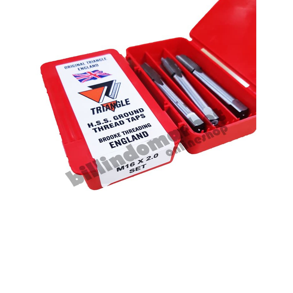 Jual TRIANGLE ENGLAND Hand Tap M16 x 2.0 HSS Ground Brooke Threading ...