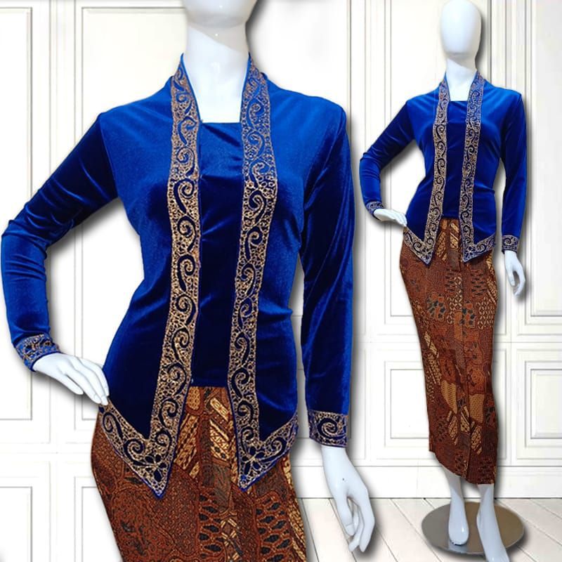 Jual Atasan Kebaya Bludru Kutubaru Bordir Kebaya Motif Bordir Shopee Indonesia