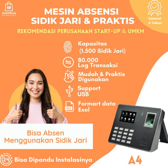 Jual Mesin Absensi Sidik Jari A4 | Fingerprint + PIN / Password ...