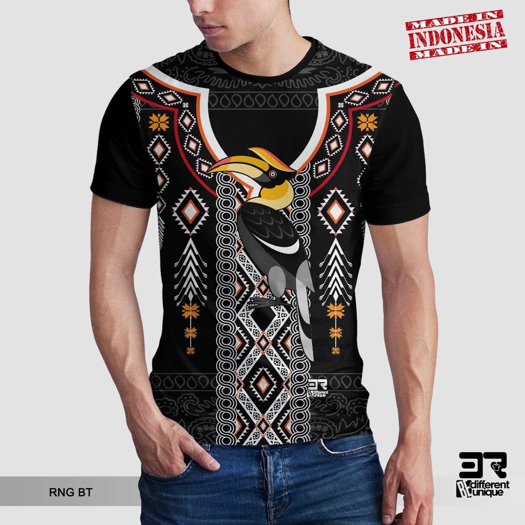 Jual [ COD ] KAOS DISTRO PRINTING GAMBAR KALIMANTAN BURUNG RANGKONG ...
