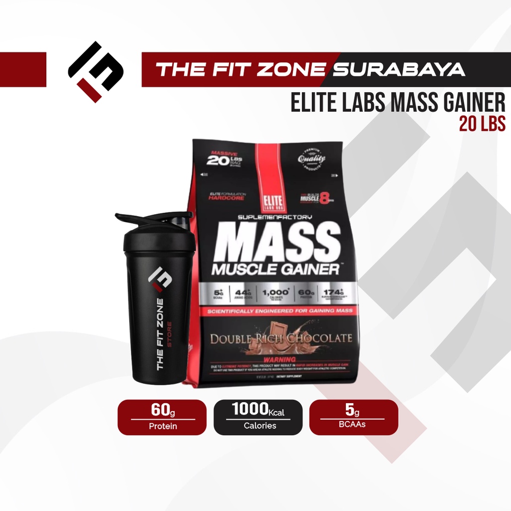 Jual ELITE LABS Mass Muscle Gainer 20 Lbs Supplementasi Fitness Weight ...
