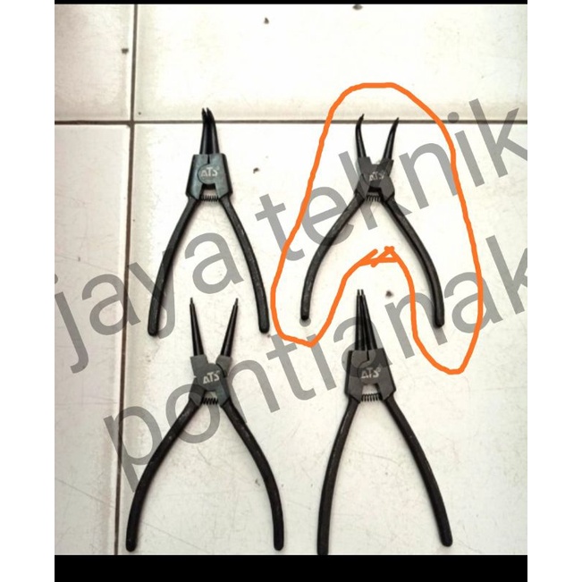 Jual tang pin bengkok snap ring tang circlip bent internal / bengkok ...