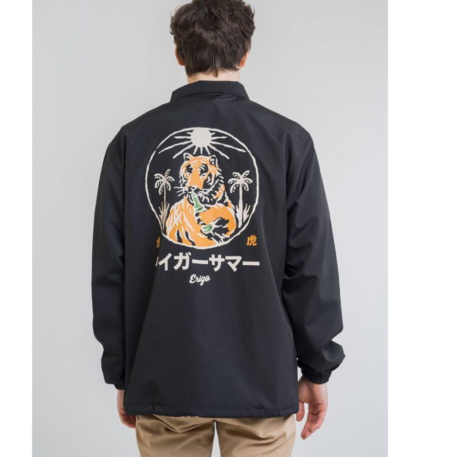 Jual RF Erigo Coach Jacket Tora Natsu Black JRI | Shopee Indonesia