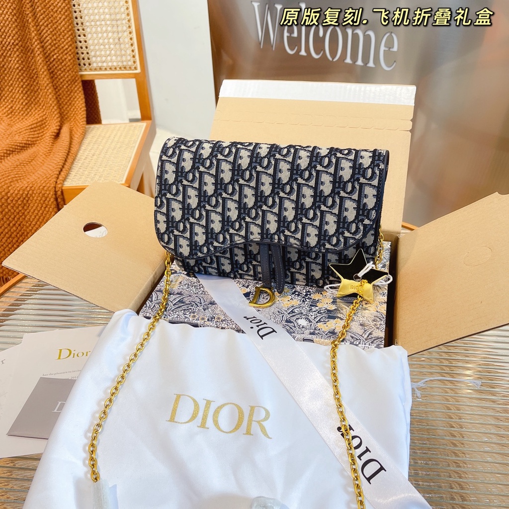 Jual Dior Tas perangkat keras antik jacquard biru dior | Shopee Indonesia