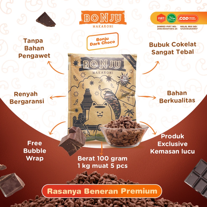 Jual Cemilan Makanan Ringan Jajanan Makaroni Bonju Makroni Rasa Varian Cokelat 100 Gr Jajan