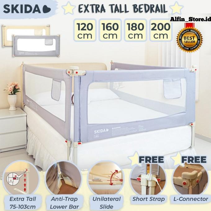 Jual Skida 200Cm Extra Tall Bedrail Pagar Ranjang Kasur Bayi Bed Guard ...