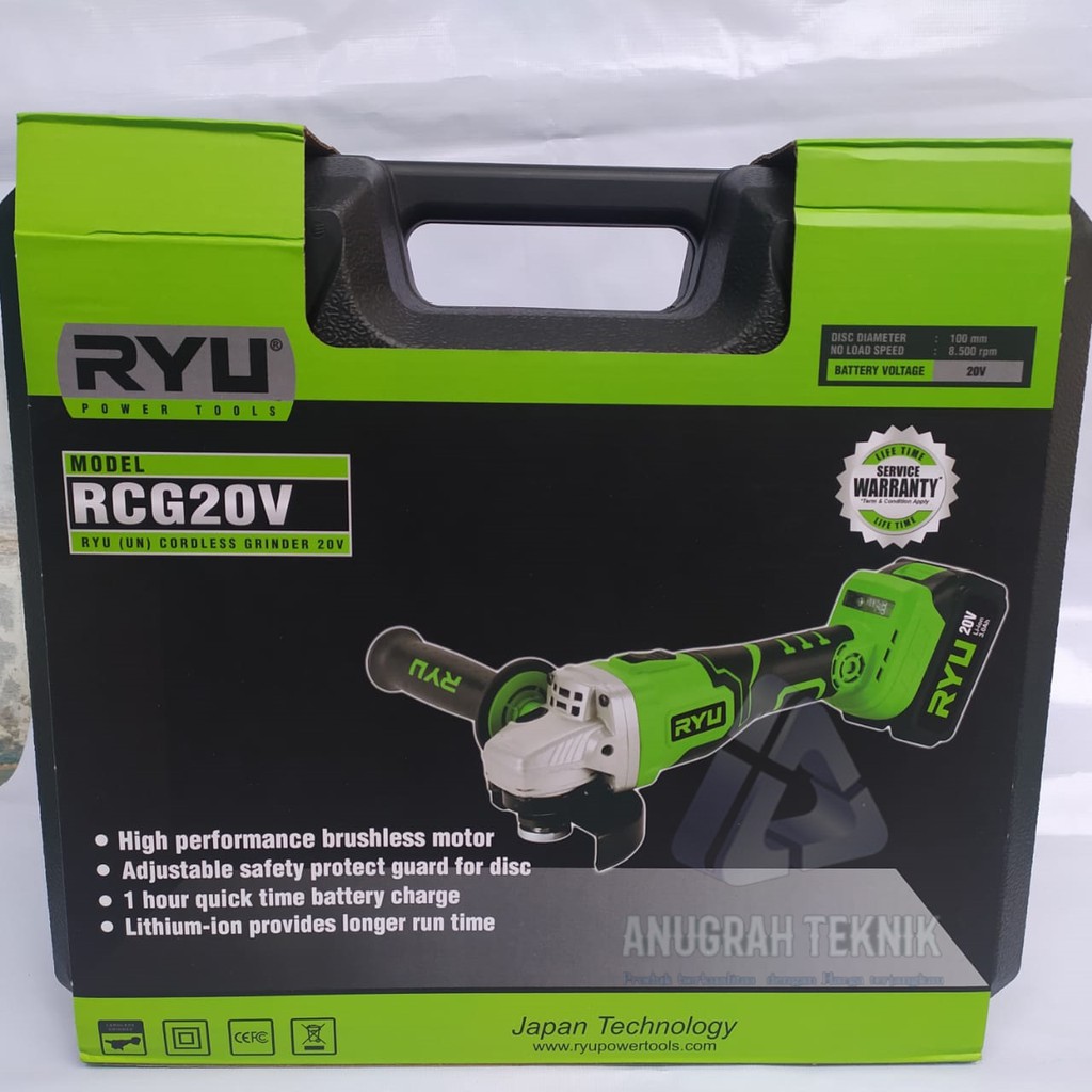 Jual RYU RCG 20V Mesin Gerinda Baterai / Cordless Gurinda Brushless ...