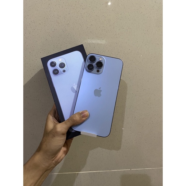 Jual iphone 13 pro max 128gb sierra blue second | Shopee Indonesia