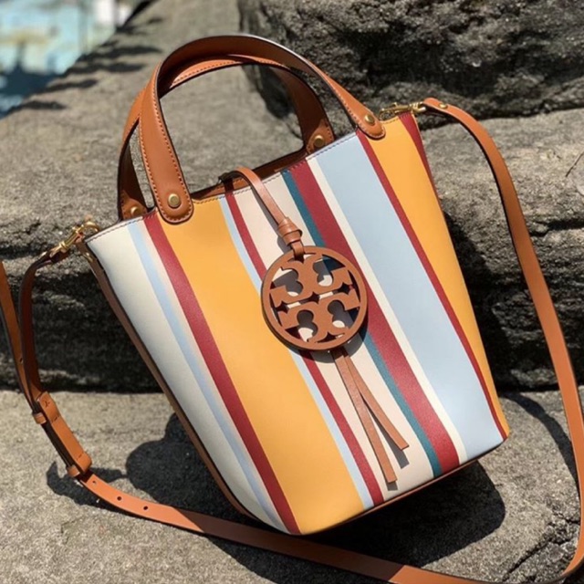 Tory burch miller outlet stripe bucket bag