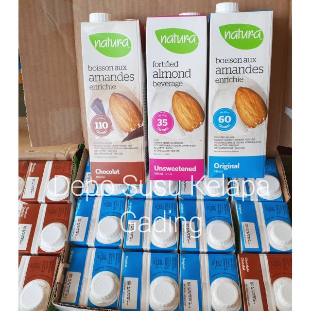 Jual Natura Almond Milk 1 litter Susu Almon Sehat Enak Unsweet