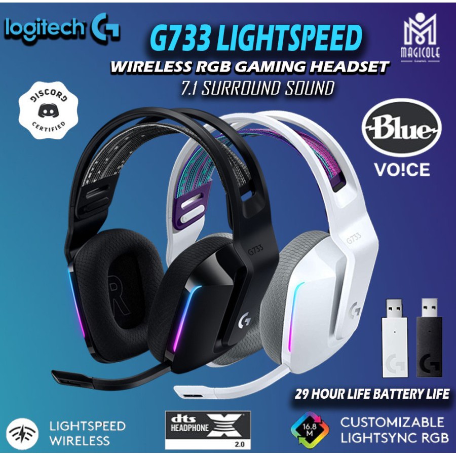 Jual Logitech G733 Lightspeed BLACK - Wireless Gaming Headset