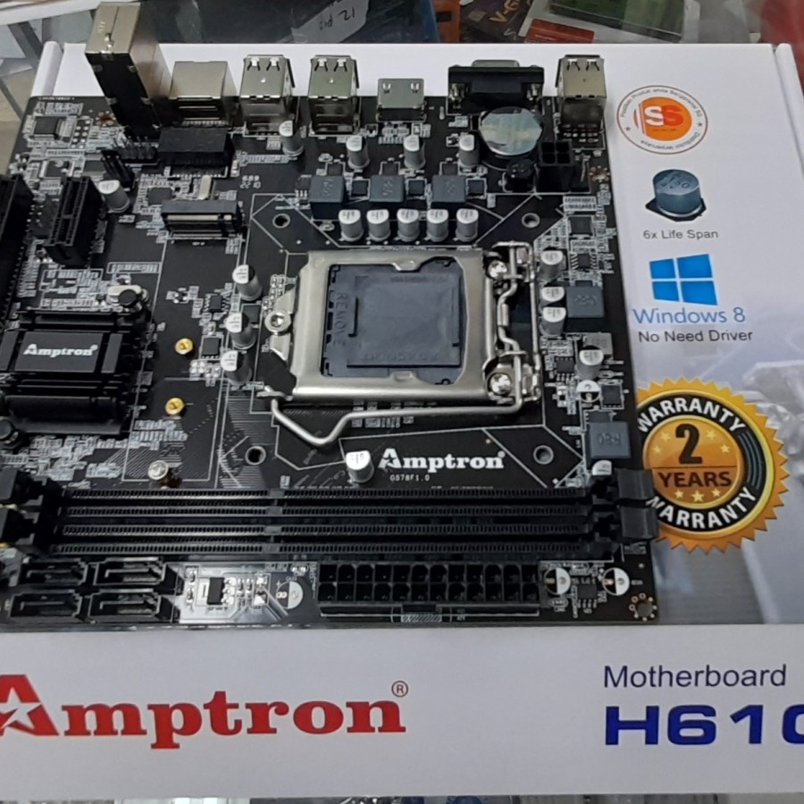 Jual Mb Amptron Intel H61 + HDMI Nvme slot | Shopee Indonesia
