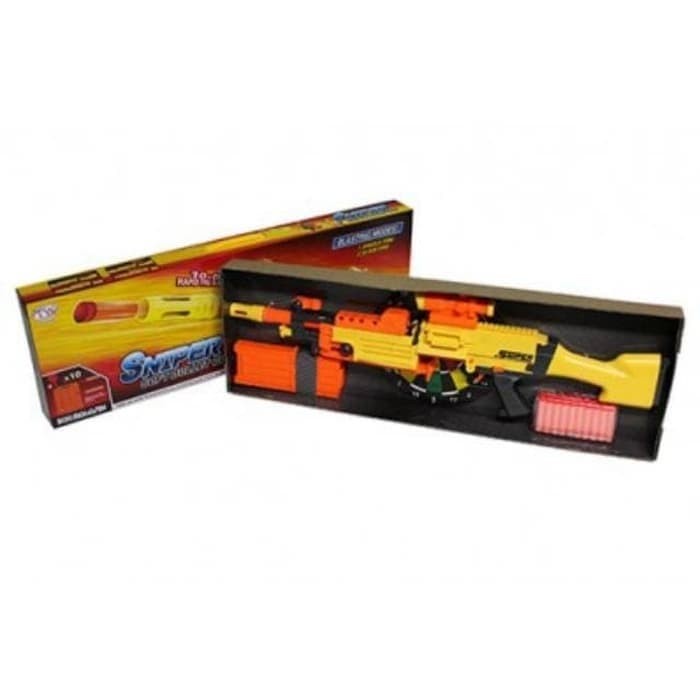 Jual Pistol Mainan Gun Mirip Nerf Sniper Auto Peluru Busa Soft Bullet ...