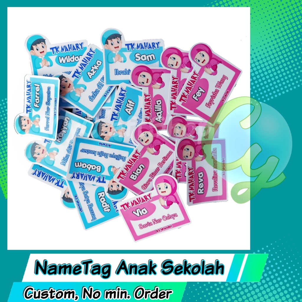 Jual Name tag papan nama untuk anak sekolah costum | Shopee Indonesia