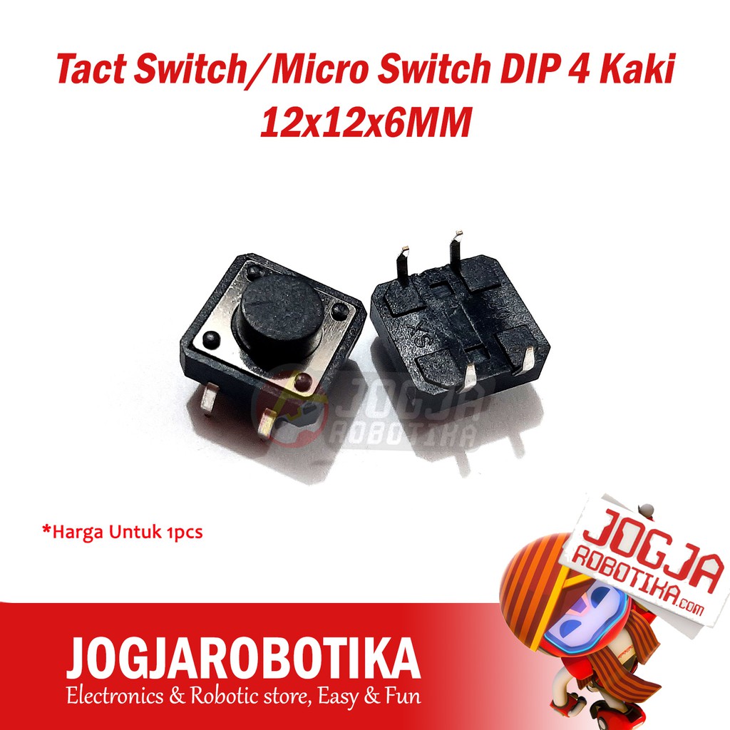 Jual Tact Switch/Micro Switch DIP 4 Kaki 12x12x6MM | Shopee Indonesia