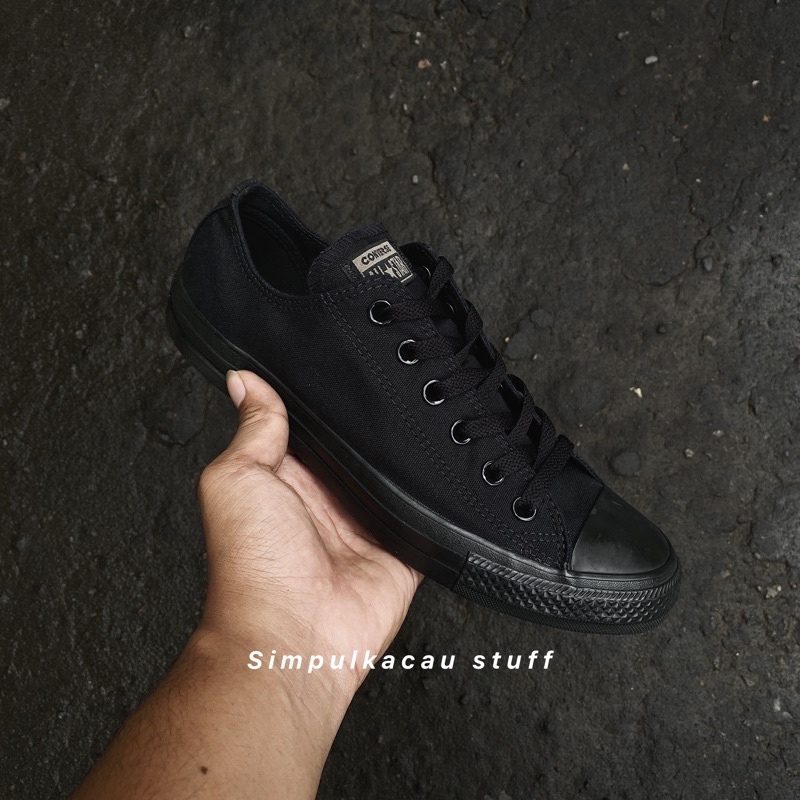 Jual Sepatu Converse Ct As Low Fullblack Shopee Indonesia