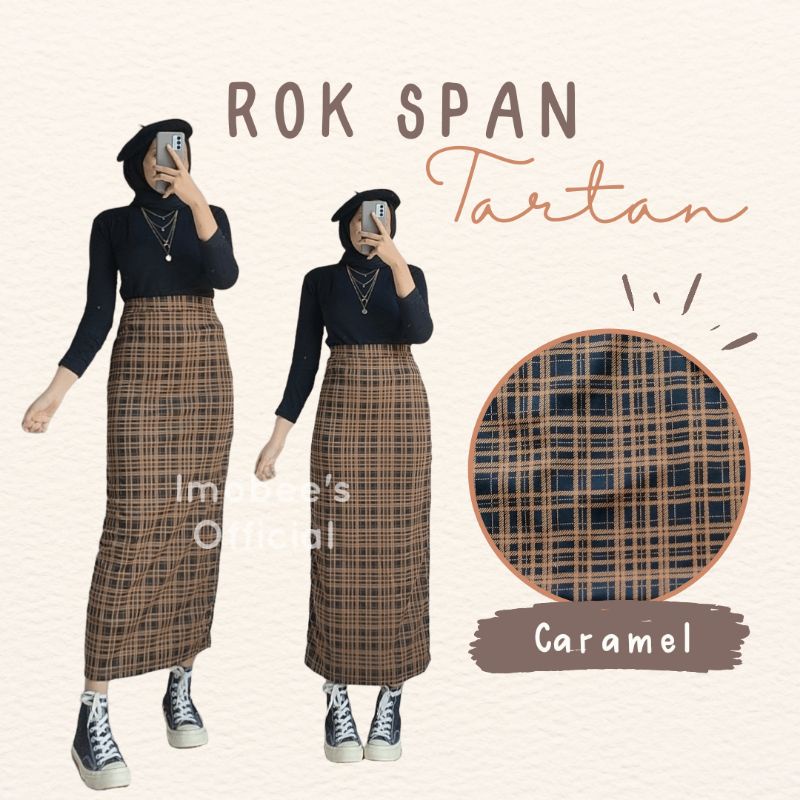 Jual ROK SPAN TARTAN // ROK SPAN SCUBA SQUARE KOTAK | Shopee Indonesia