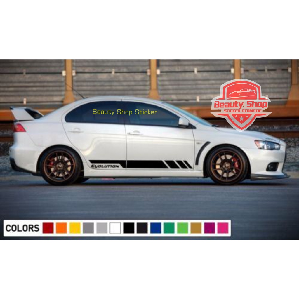 Jual stiker lancer evolution list stripe sticker mobil mitsubishi