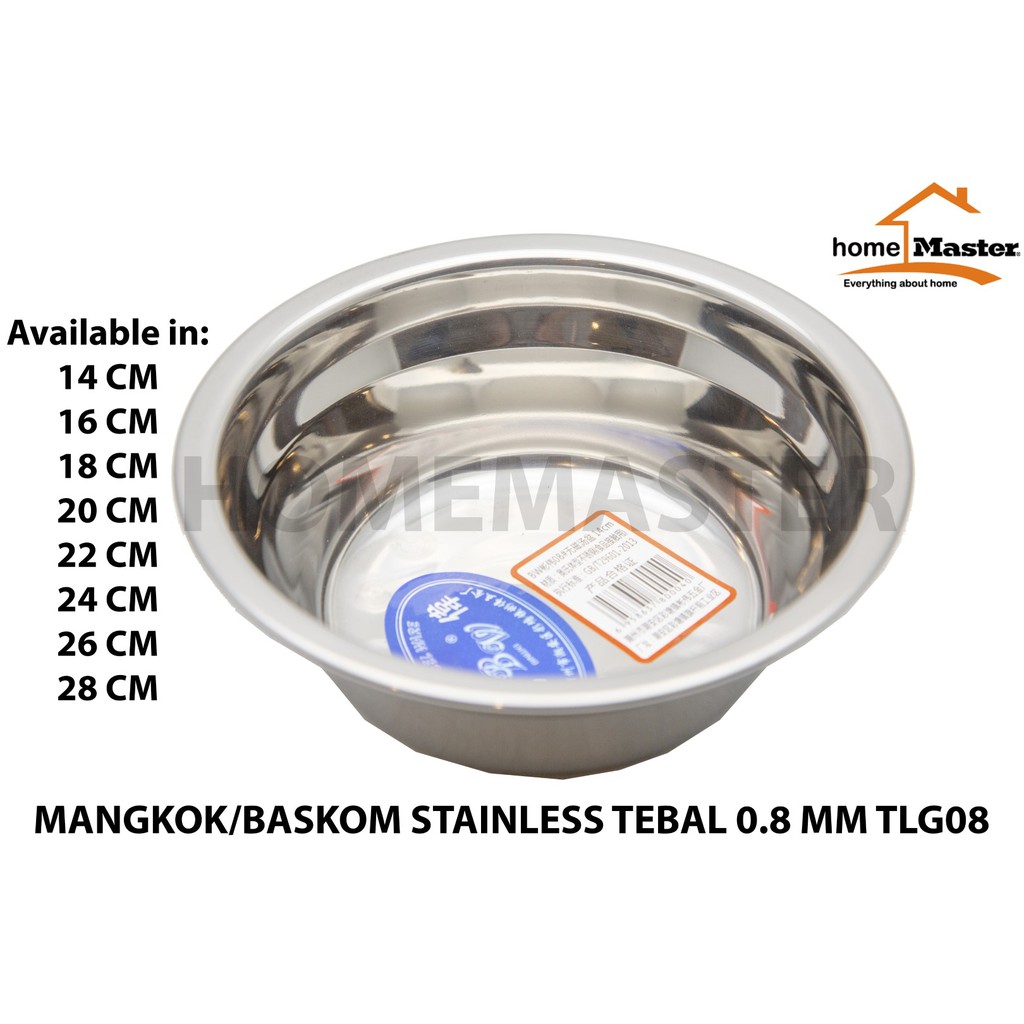 Jual HomeMaster Mangkok/Baskom/Kobokan/Wadah/Basin/Bowl Stainless/Besi ...