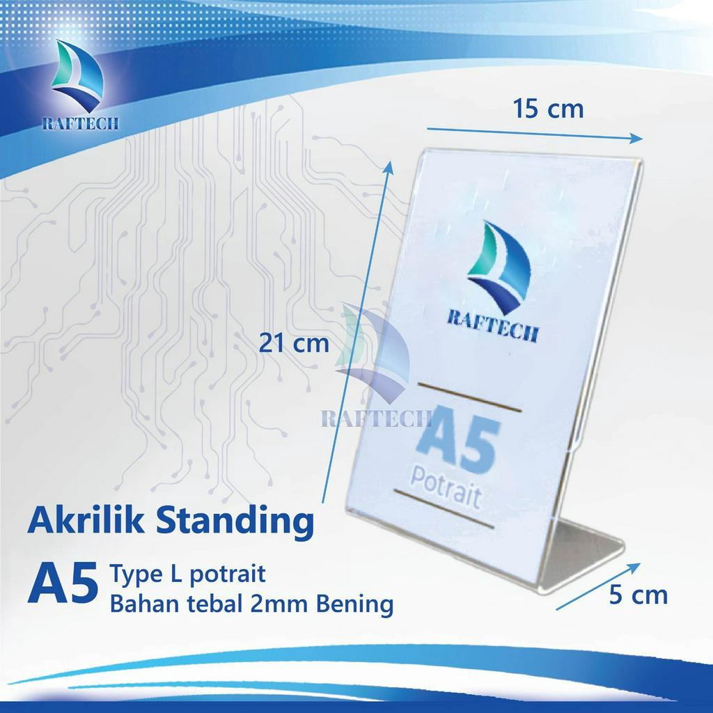 Jual Acrylic Tent Card Potrait A5 Tipe L / Standing Acrylic A5 Shopee