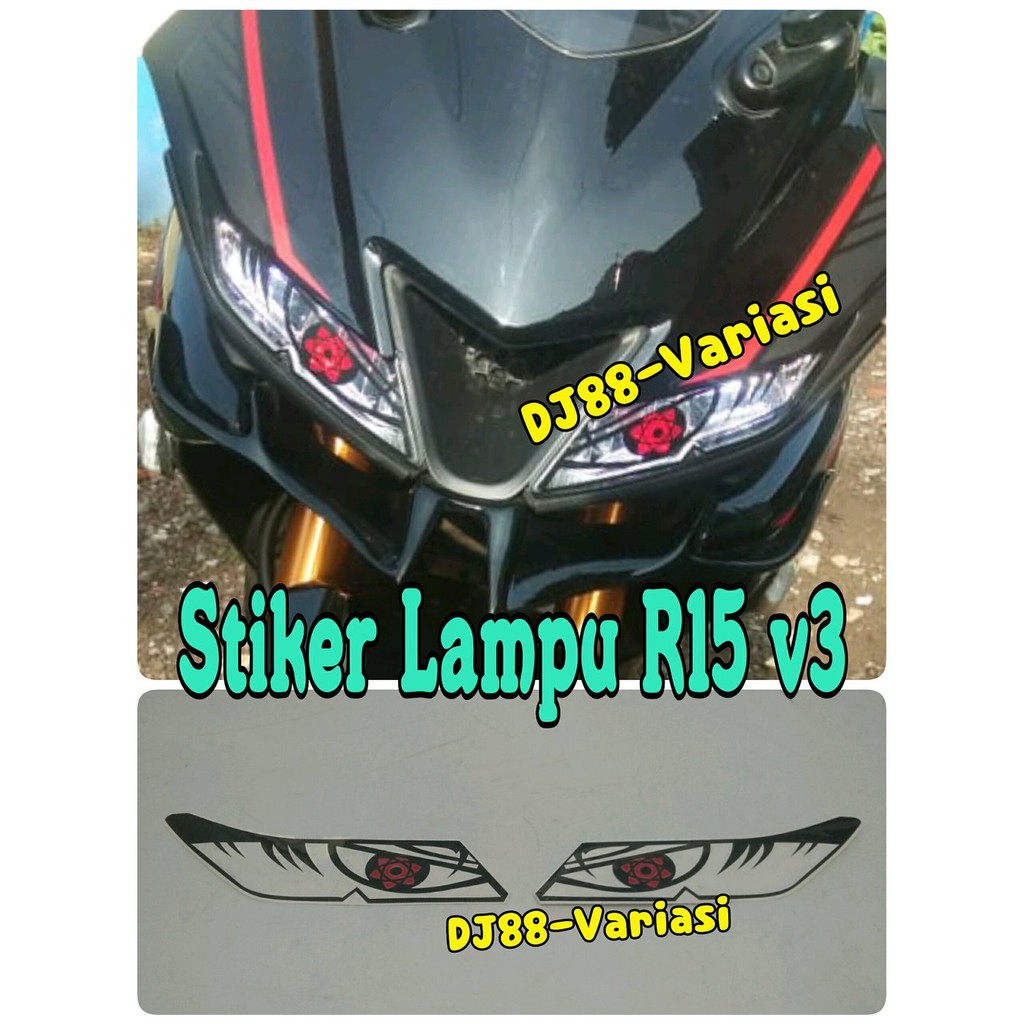 Jual Stiker headlamp R15 v3 lampu depan h4 stiker projie r15 v3 vva ...