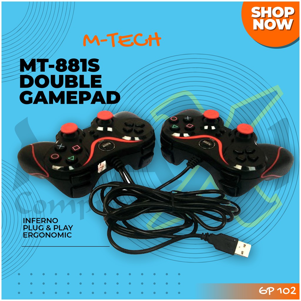 Jual M-Tech MT-881D Inferno Dual Shock Double Controller Joystick ...