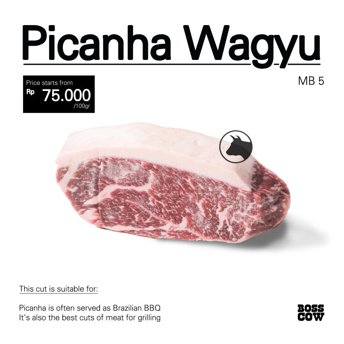 Jual Picanha Wagyu MB 5+ Rump Cap AUS Import | Shopee Indonesia