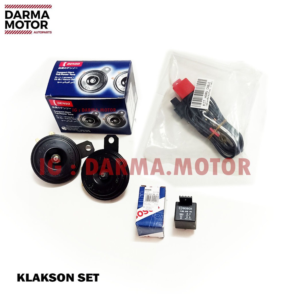 Jual Klakson Compact Denso ORI FULL Tone 12V & Kit Cable Ties & Relay