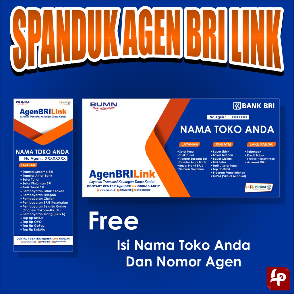 Jual SPANDUK BRILINK / SPANDUK AGEN BRILINK / BANNER AGEN BRI LINK ...