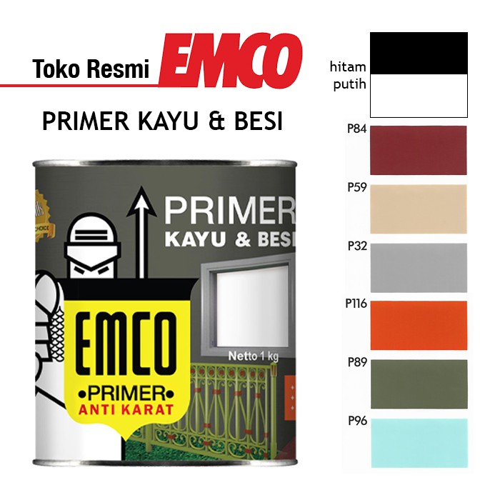 Jual Emco Primer Kayu And Besi Pkb 1kg Cat Dasar Anti Karat Anti Rayap 1 Kg Shopee Indonesia 1432