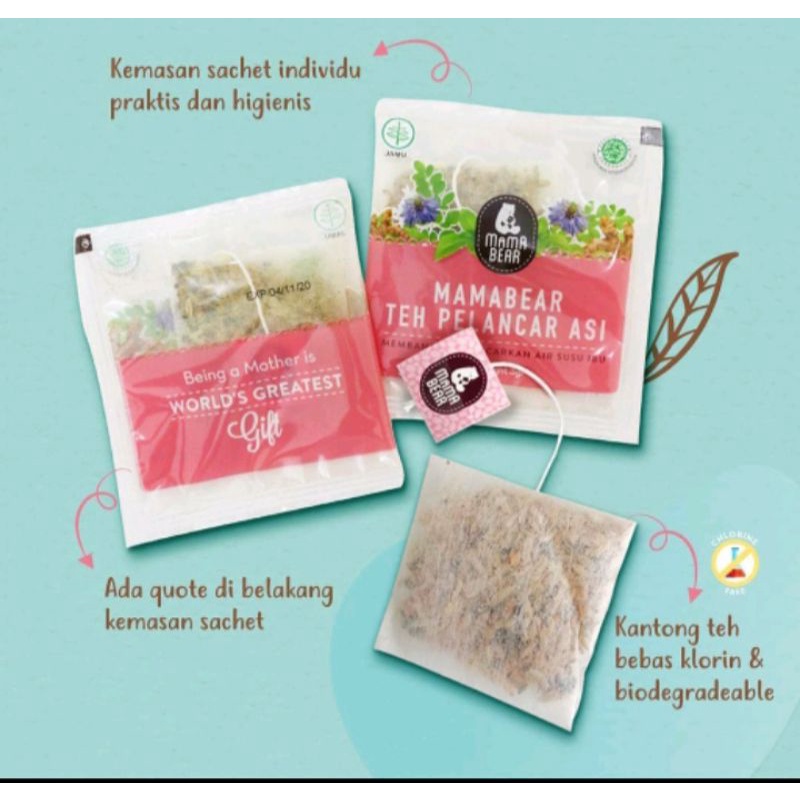 Jual Mama Bear Tea Sachet/ Pelancar Asi/ Asi Booster Kemasan Sachet ...