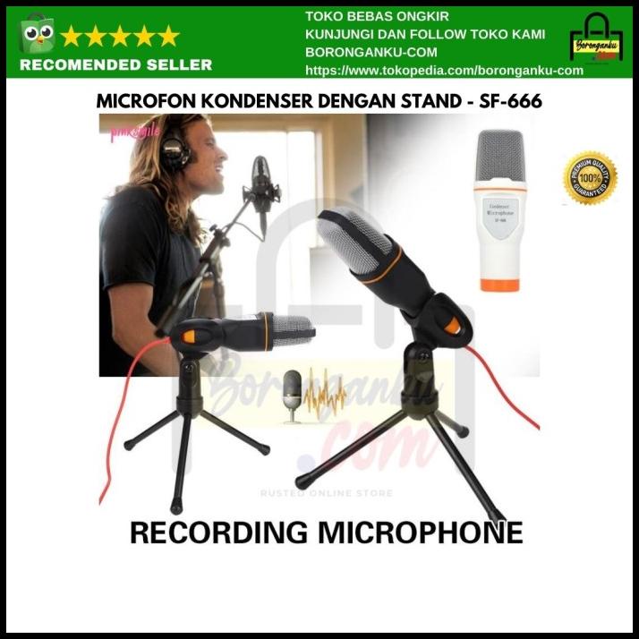 Jual Taffstudio Microphone Condenser + Stand Mic Smule, Rekaman Sf