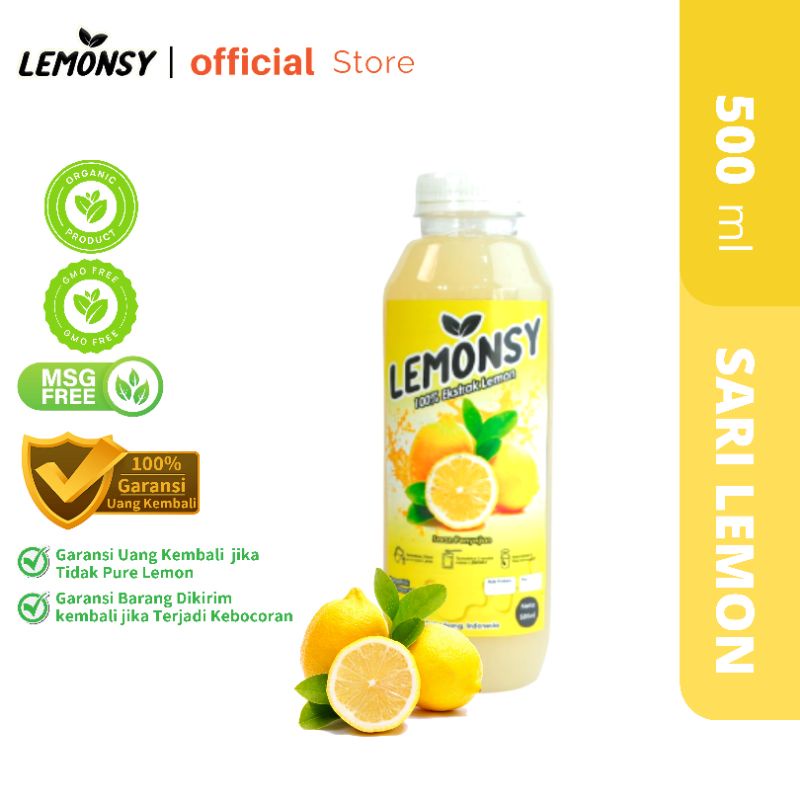 Jual Sari Lemon Murni Untuk Diet Pelangsing Badan 500ml Lemonsy Air ...