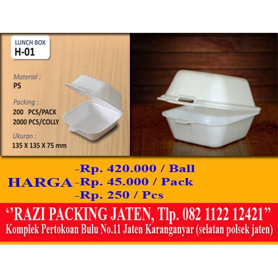 Jual STYROFOAM LUNCH BOX H01 ECERAN DAN GROSIR Shopee Indonesia