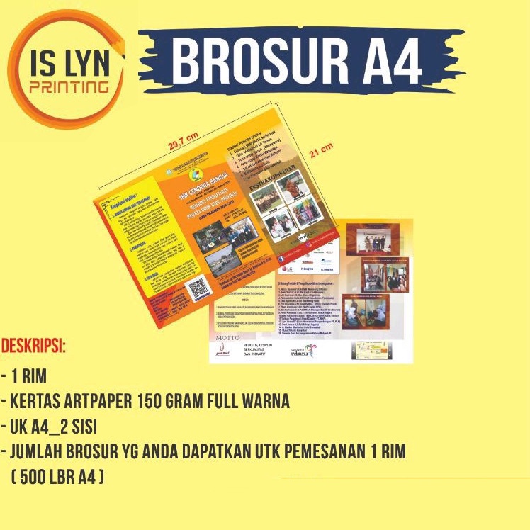 Jual Cetak Murah Berkualitas Brosur A5 2 Sisi Art Paper 150 1 Rim