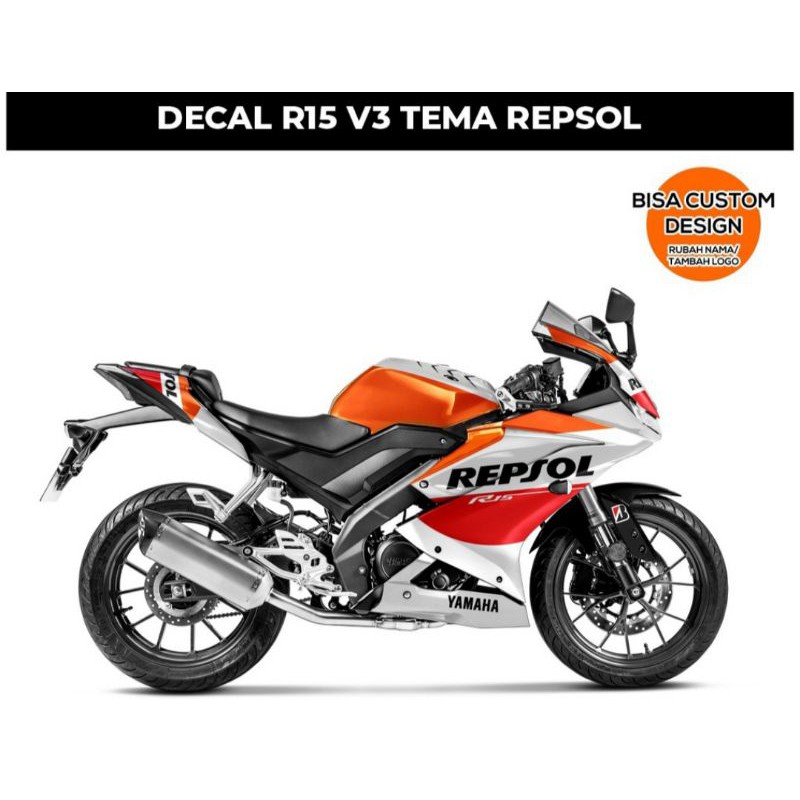 Jual decal yamaha R15 V3 tema repsol | Shopee Indonesia